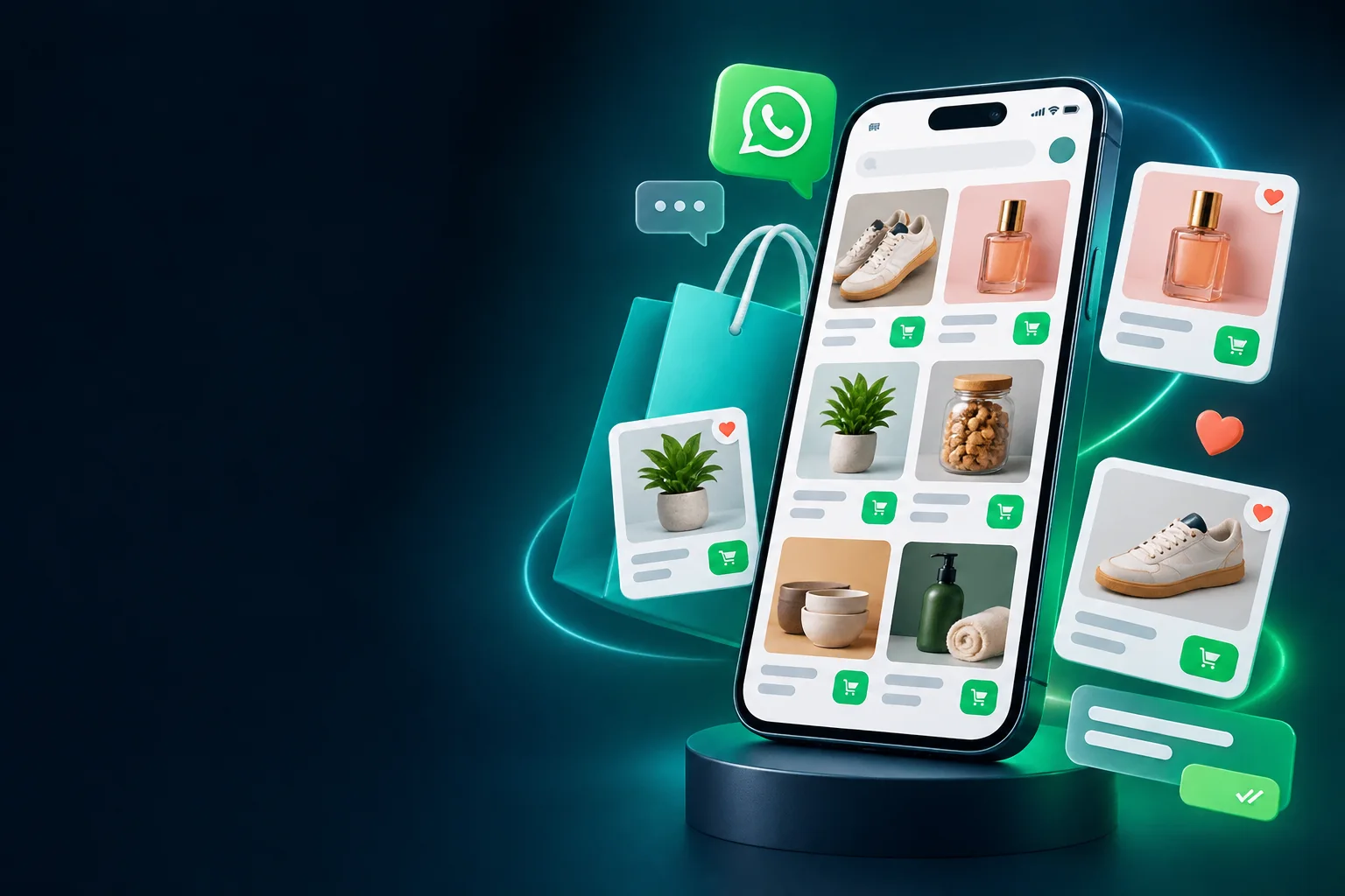 Catálogo digital de productos visualizado en un teléfono móvil