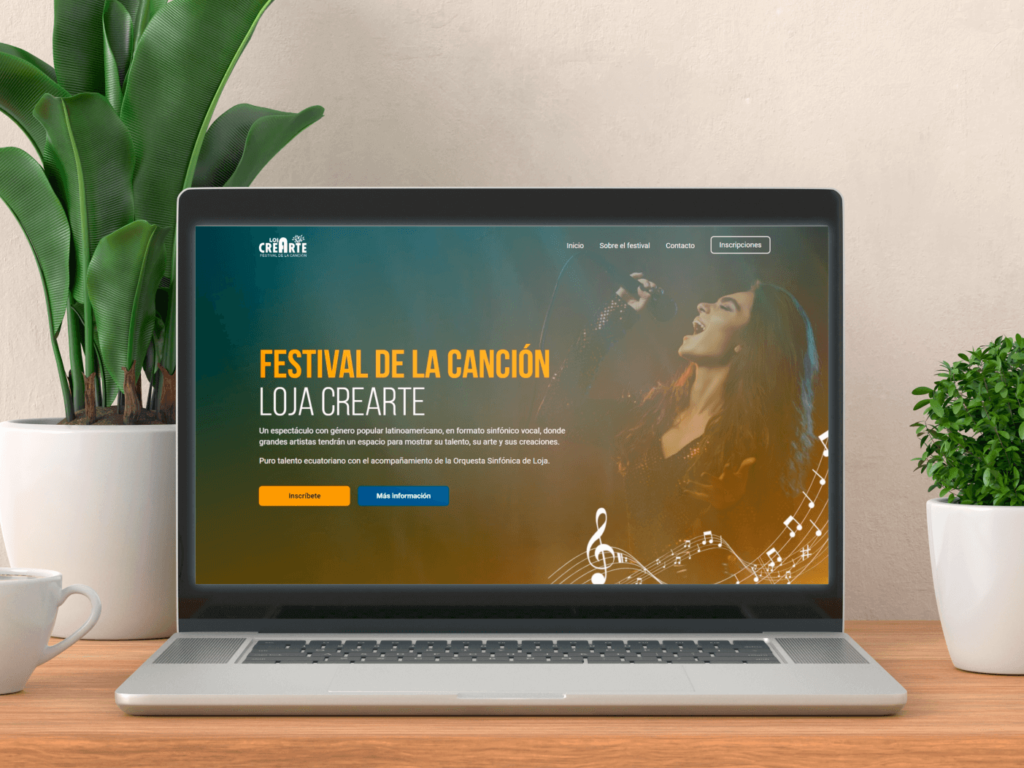 Web Loja Crearte en laptop
