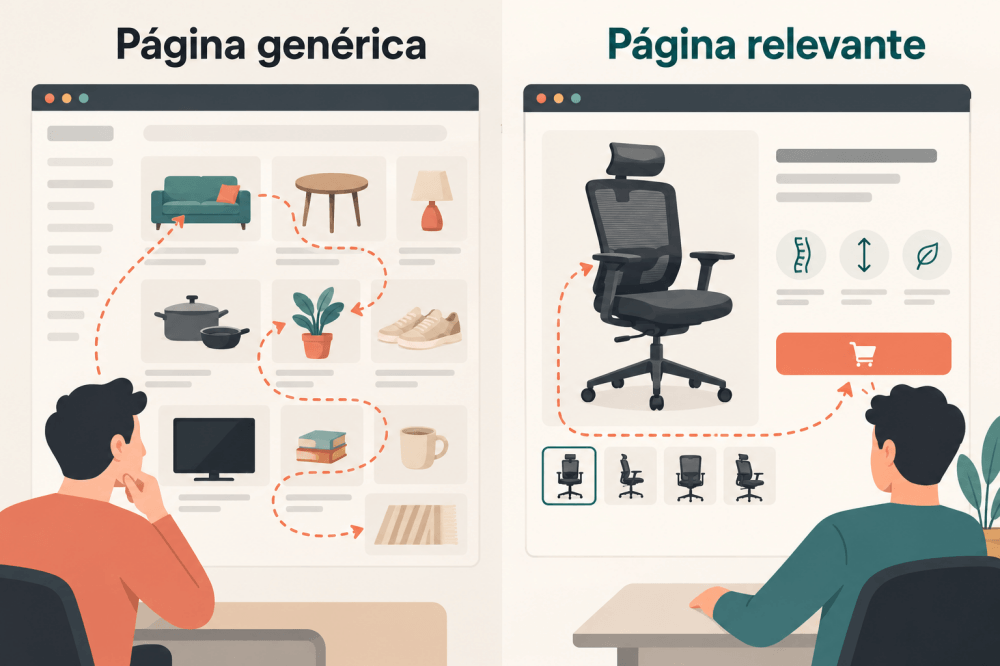 Página genérica vs página relevante