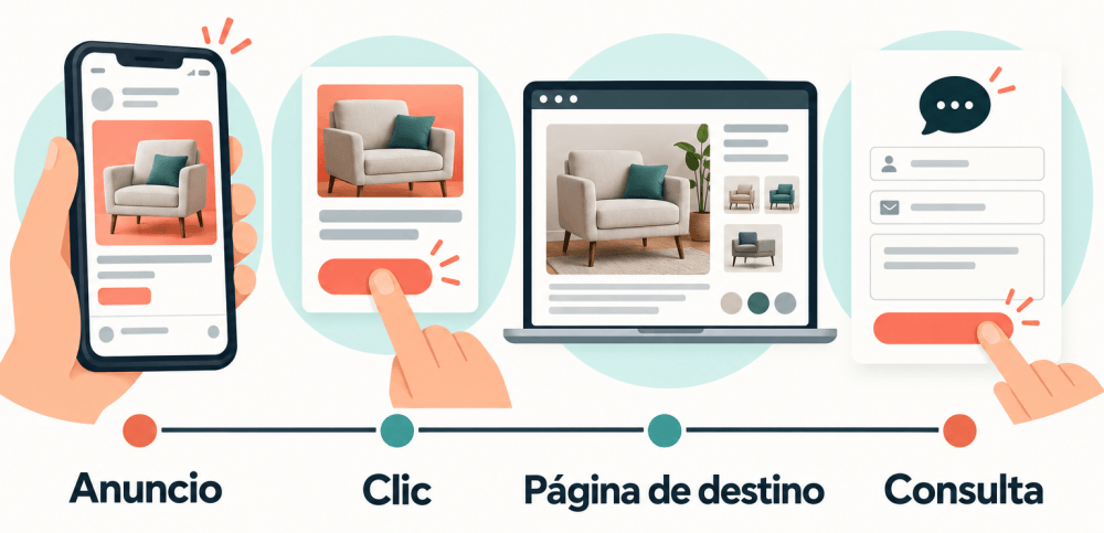 Recorrido del anuncio a la consulta